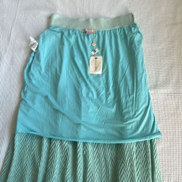 NWT Anthropologie Cecilia Prado Mint Knit Maxi Bohemian Spring Summer Skirt sz M - Picture 11 of 12